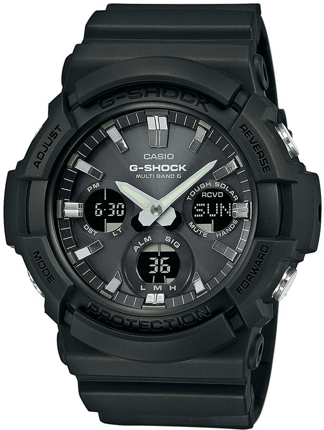 Casio G-Shock herrklocka, svart boett och armband, rund urtavla