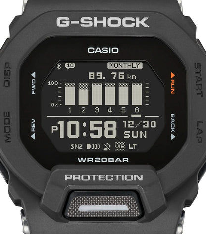 Casio G-Shock herrklocka, frontvy med WR200BAR och digital display