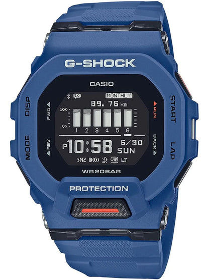 G-Shock herrklocka med blått plastarmband och digital display