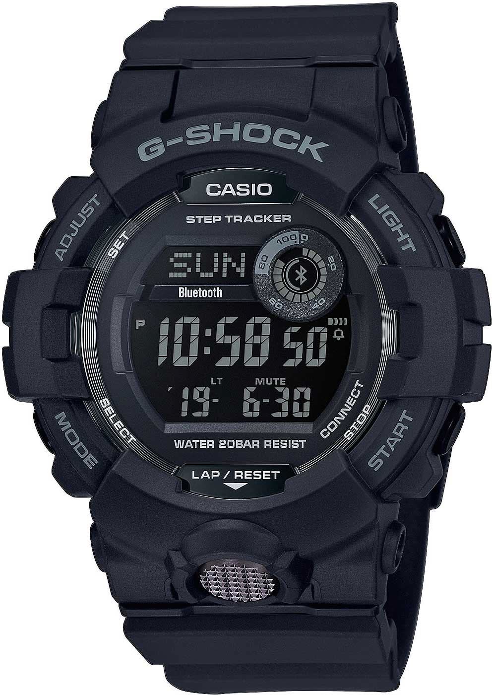 Casio G-Shock herrklocka med svart plastarmband, digital display och knappar