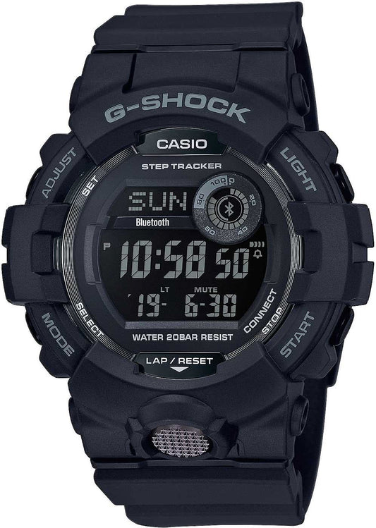 Casio G-Shock herrklocka med svart plastarmband, digital display och knappar