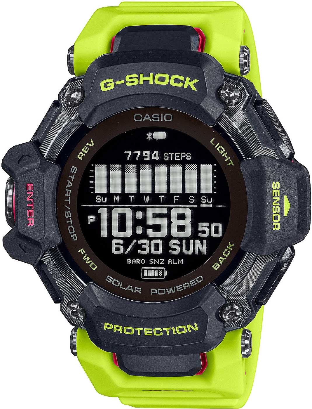 Casio G-Shock herrklocka: grönt gummiband, boett i svart, digital display