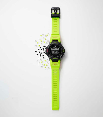 Casio G-Shock herrklocka med grönt armband, svart boett och digital urtavla
