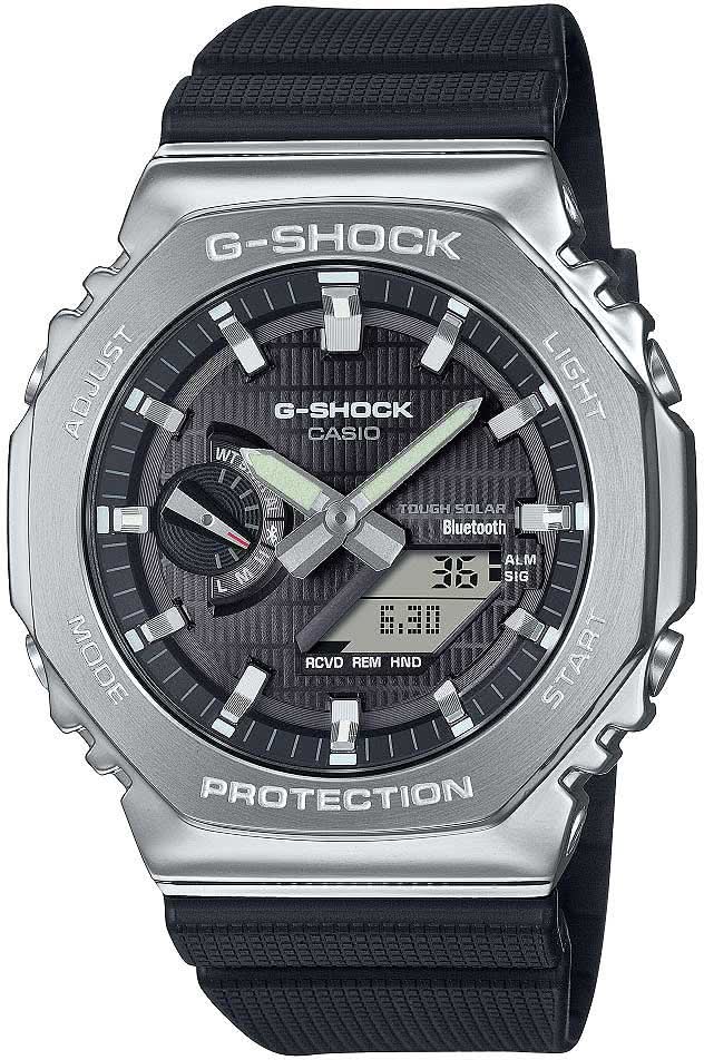 Casio G-Shock herrklocka: stålboett, svart urtavla och svart silikonband