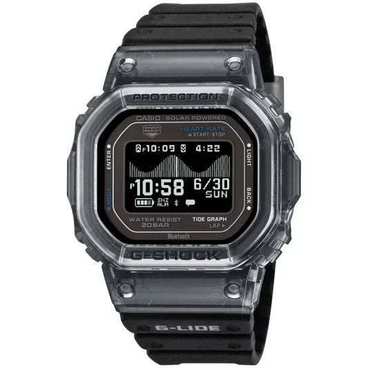 Casio G-Shock G-Lide Herren-Armbanduhr mit transparentem Armband und digitalem Display