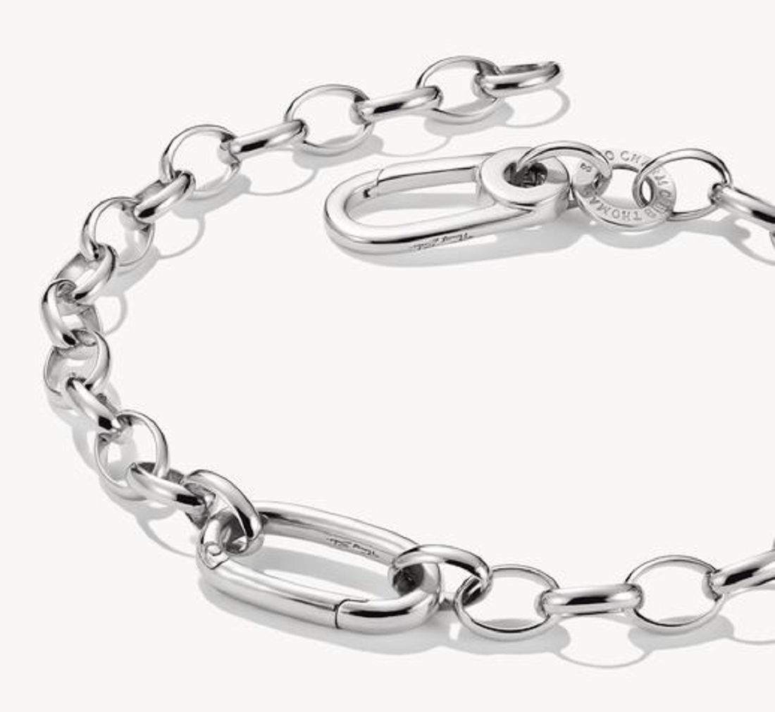 Thomas Sabo silver link bracelet with lobster clasp and circle links