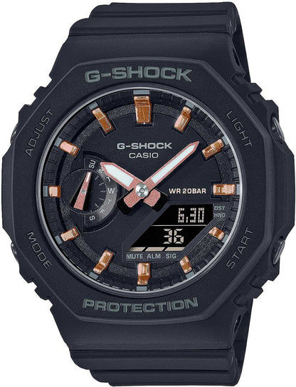 Casio G-Shock damklocka, svart boett och urtavla med digital display