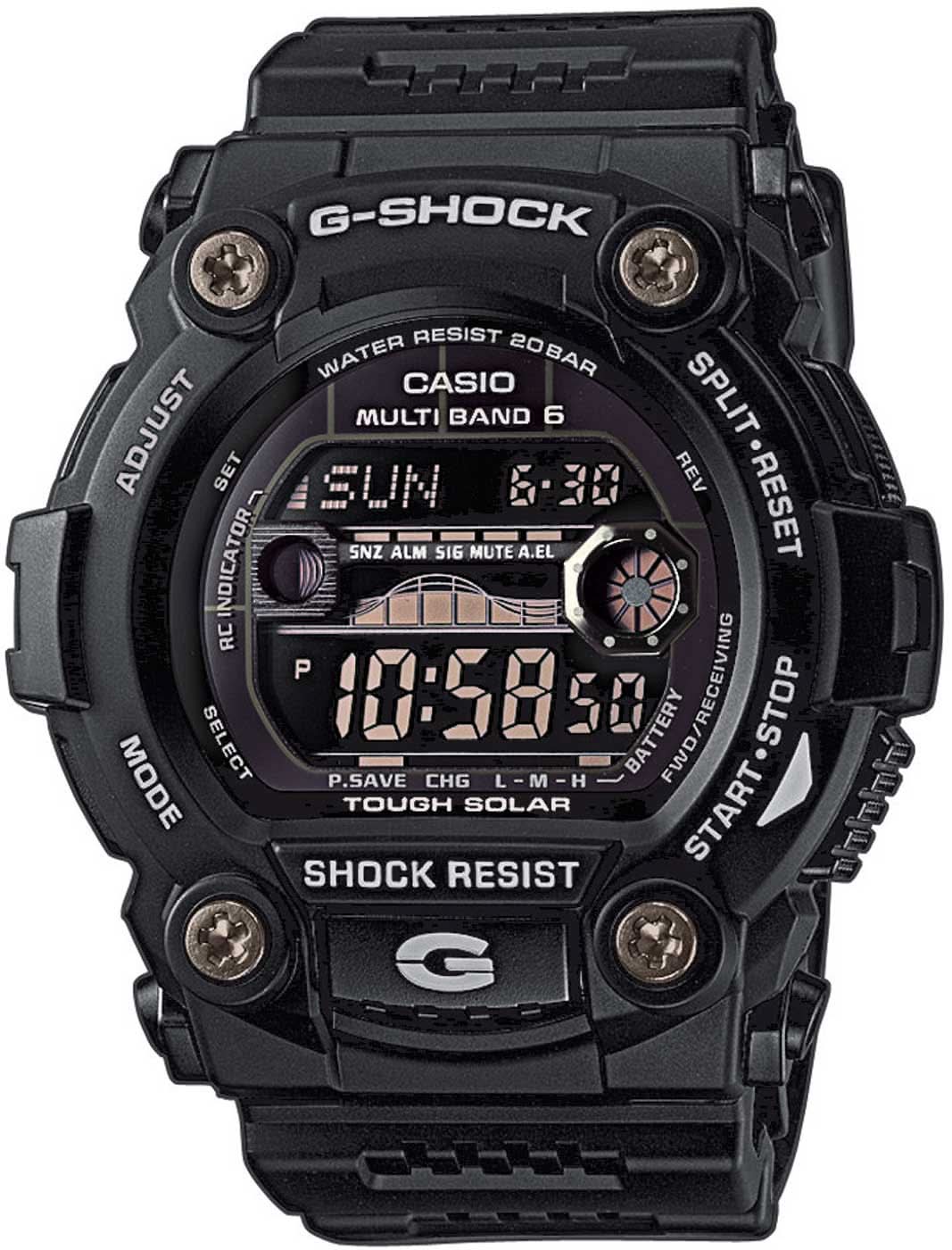 Herrarnas G-Shock-klocka med svart plastarmband och digital display