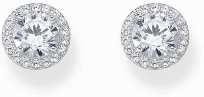 Thomas Sabo örhängen i parvy: rund halo-sten med briljantslipning