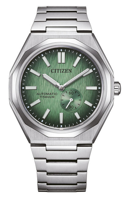Herrklocka med grön urtavla, automatisk, Super Titan-armband