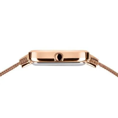 "Damklocka - roséguldpläterat hölje med krona, öglor och milanesarmband"