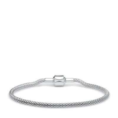 "Svenskt Milanese-armband i silver med spänne och länkband"