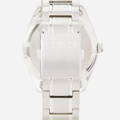 SEIKO herrarmbandsur med silverfärgad baksida i rostfritt stål och länkarmband