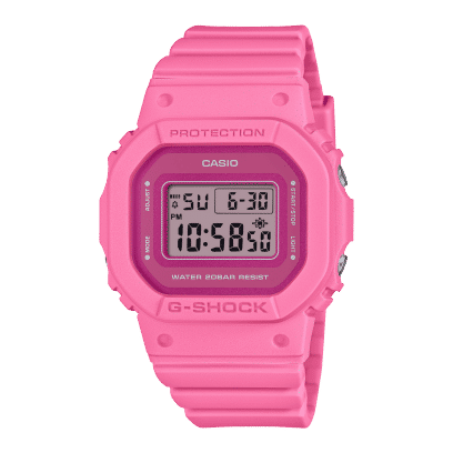 Casio G‑SHOCK Damenuhr mit pinkem Resinarmband und digitalem LCD-Display