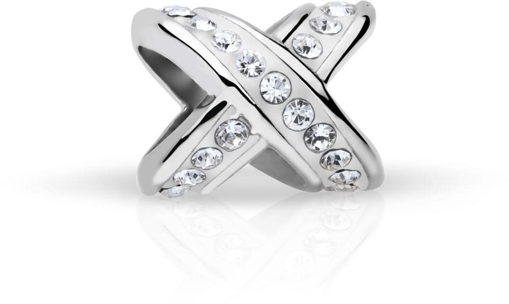Bering Jewelry rostfritt stål Charm Infinity med gnistrande zirkoniastenar