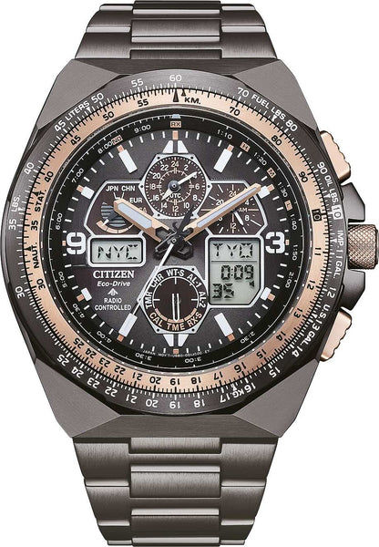 Citizen Promaster herrklocka med svart urtavla, armband i rostfritt stål och analoga visare