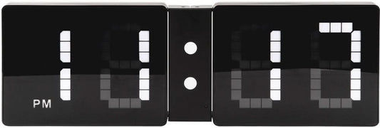 Digital väggklocka med flip-design, svart front, LED-display för AM/PM
