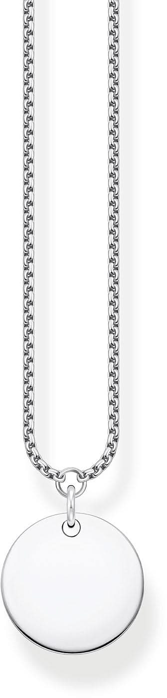 Halsband i 925 sterling silver med runt myntformat hänge och fin länkkedja