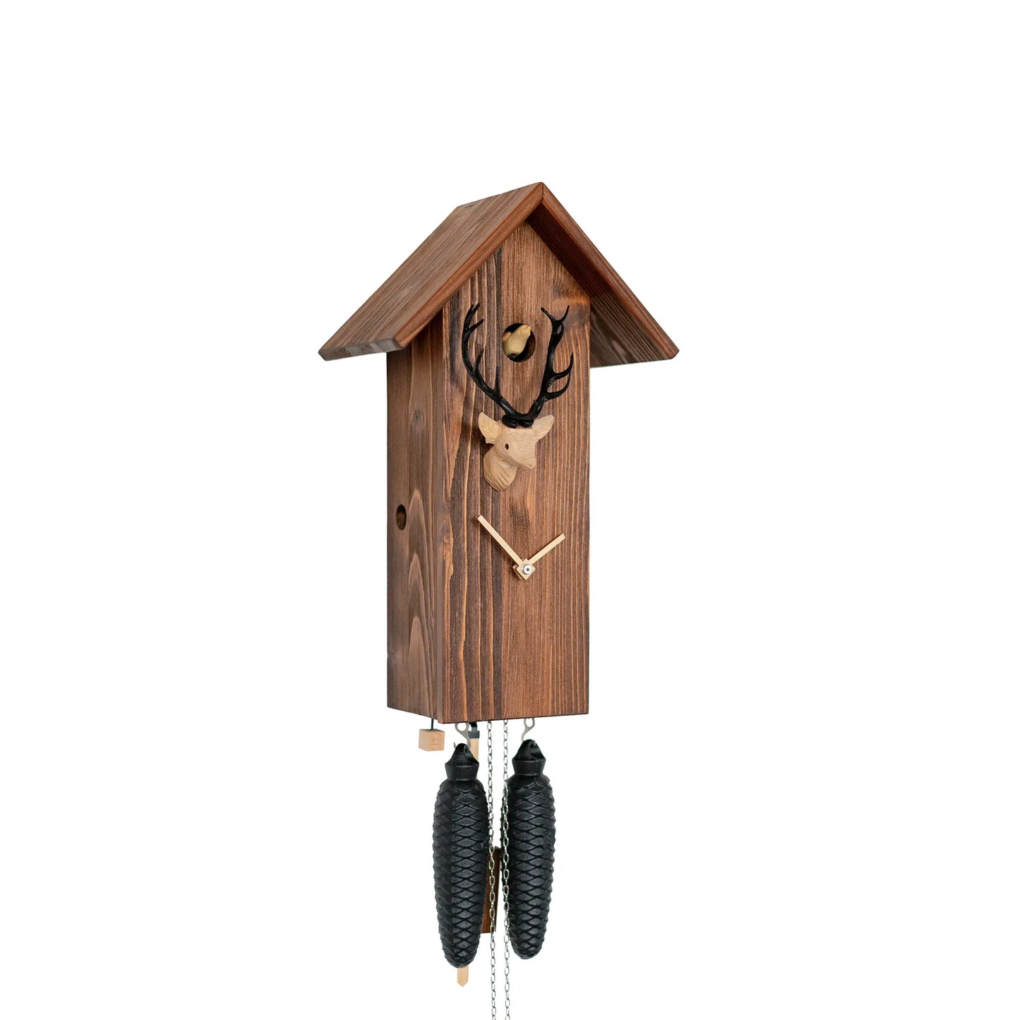 Rombach & Haas CLASSIC SLM3H-10 Väggklocka Naturträ • Mekaniskt 8-dagarsverk • Original Schwarzwälder Gökur