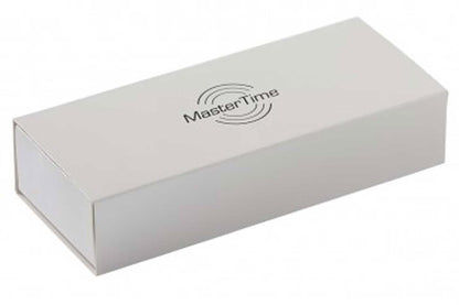 Klockförpackning (box) med Master Time-logotyp
