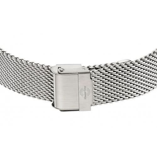 Herrklocka med armband i rostfritt stål och rektangulärt spänne