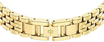 Länkarmband för dam i guldfärg med viklås, platt metallarmband