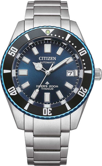 Citizen Promaster Marine herrur med blå urtavla, dykarring och stållänk