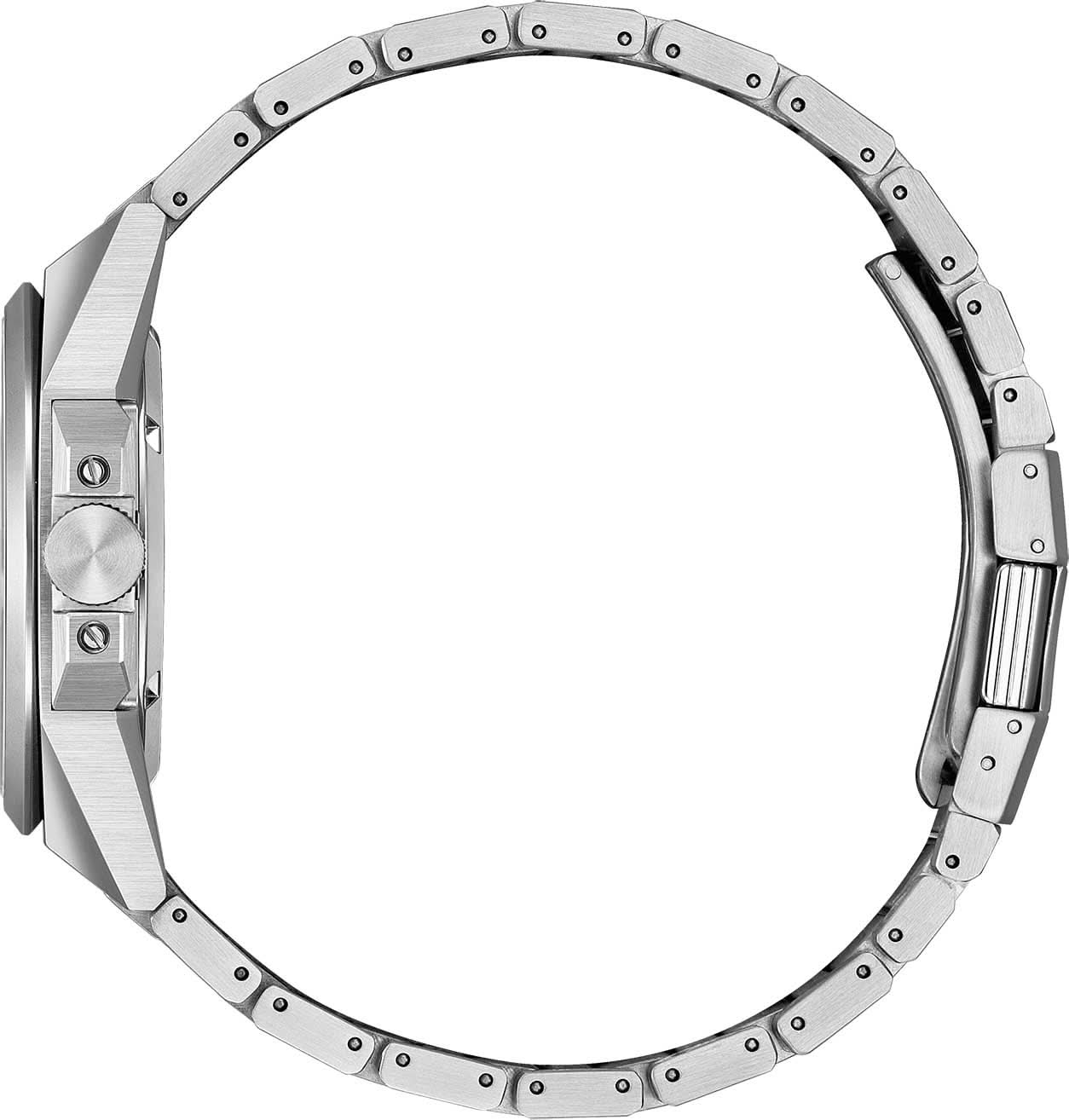 Herrklocka med silverfärgat armband i rostfritt stål, baksida och boett