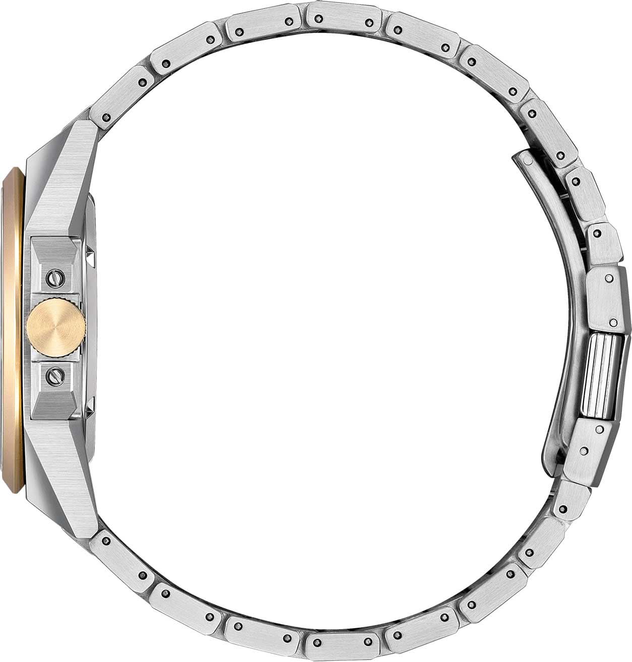 Sidovy herrarmbandsur: silverfärgat rostfritt stålhölje med krona och länkarmband