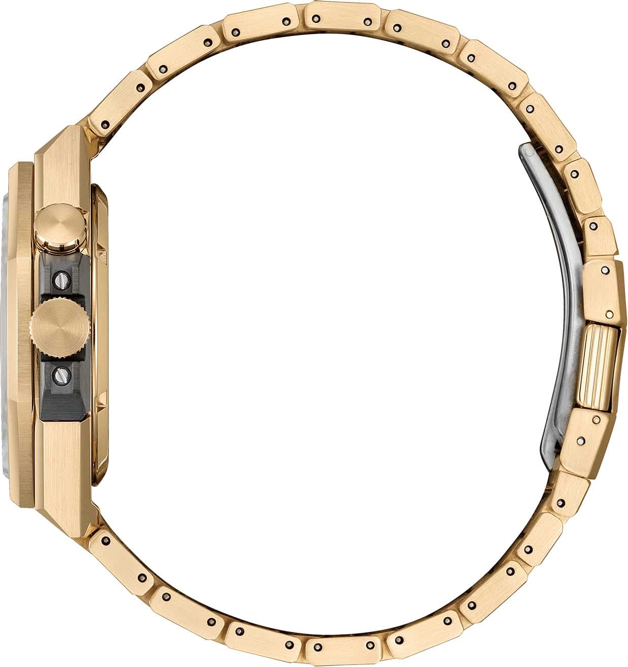 Armbandsur för herrar med rostfritt stålarmband i roséguld och synlig krona
