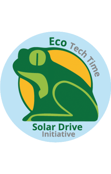 Eco Tech Time Solar Drive Initiative-logotyp med motiv av ett blad och en sol