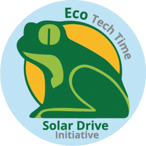 Solar Drive Initiative-dekal med Eco Tech Time-logotyp och solardrake