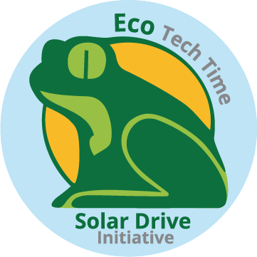 Solar Drive Initiative-logotyp med Eco Tech Time-text och kängurusymbol