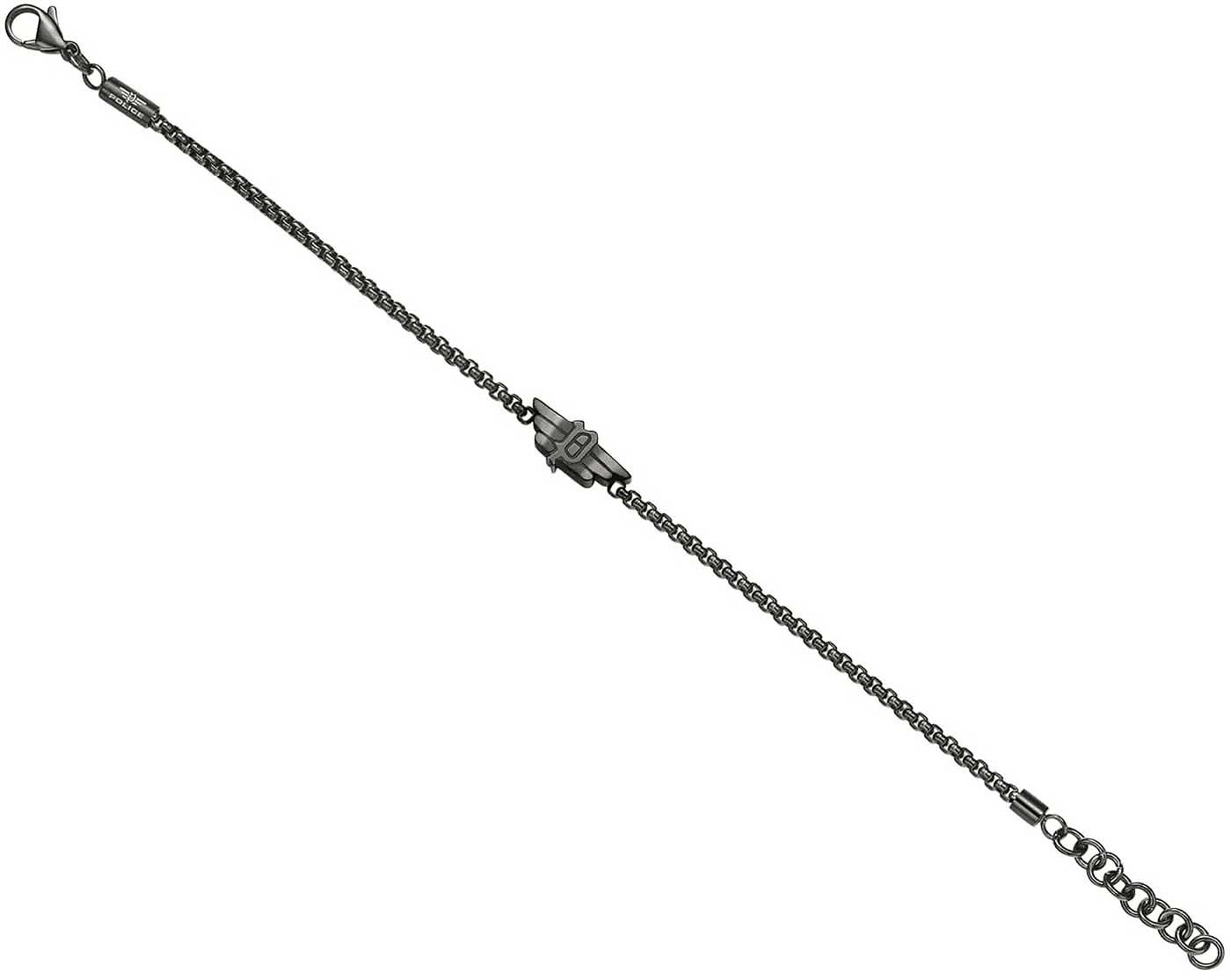 Grått länklarmband med kedjedetalj och karbinhake, ändring