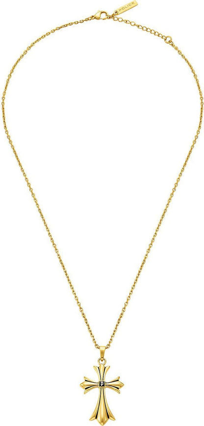 Guldpläterat halsband med korshänge på fin kedja