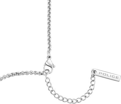 Halsband med hänge i kolfiber och silverförslutning, länkar, polis