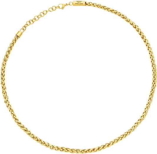 Guldpläterat armband med länkkedja, Police-logotyp vid låset