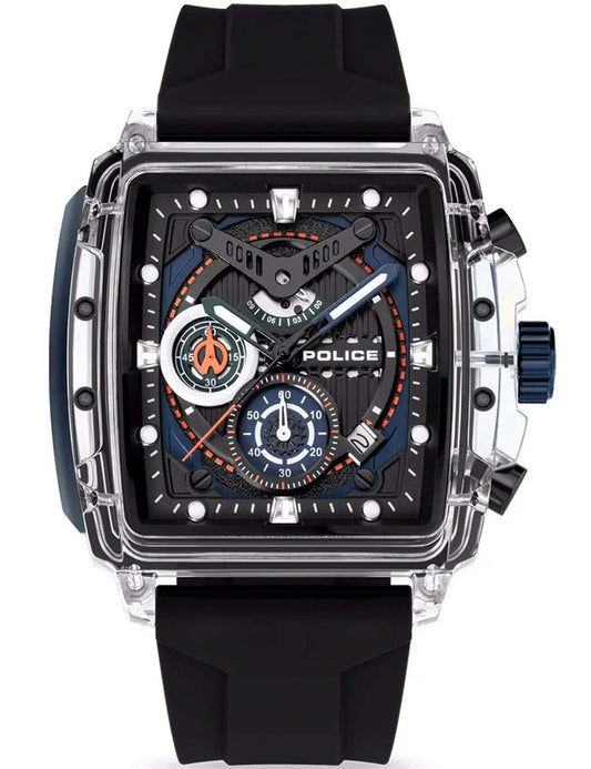 Police Clout PEWGO0052401 Herrenuhr Schwarz • Quarz-Chronograph • Mineralglas