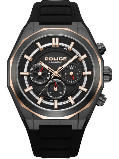 Police Steward PEWGO0093701 Herrenuhr Schwarz • Quarz-Chronograph • Mineralglas