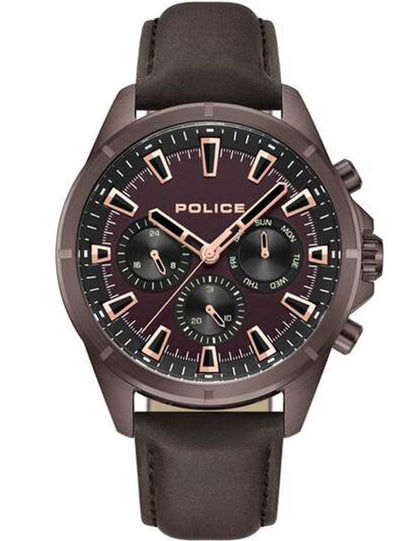 Police Malawi PEWJF0005802 Herrenuhr Braun • Quarz-Chronograph • Mineralglas