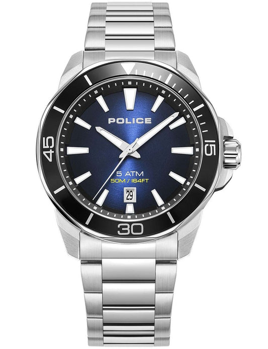 Police Thornton PEWJH0021402 Herrenuhr Silber • Mineralglas • Quarzwerk mit Datum
