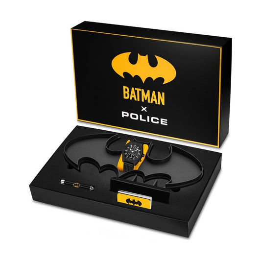 Police Ultimate Batman PEWGA0090101-SET Herren Armbanduhr Schwarz • Batman Special Edition • Bat-Signal Taschenlampe