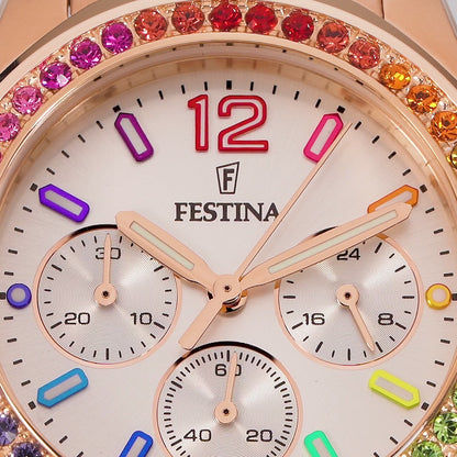 Festina Rainbow F20639/2 Damenuhr • Funkelndes Rainbow-Design • Hochwertiger Edelstahl