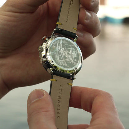 Sternglas Hamburg Chrono S01-HC36-FI02 Herrenuhr • Bauhaus-Design • Saphirglas