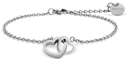 Bering halsband med silverfärgat ormlänkskedja och hjärthänge