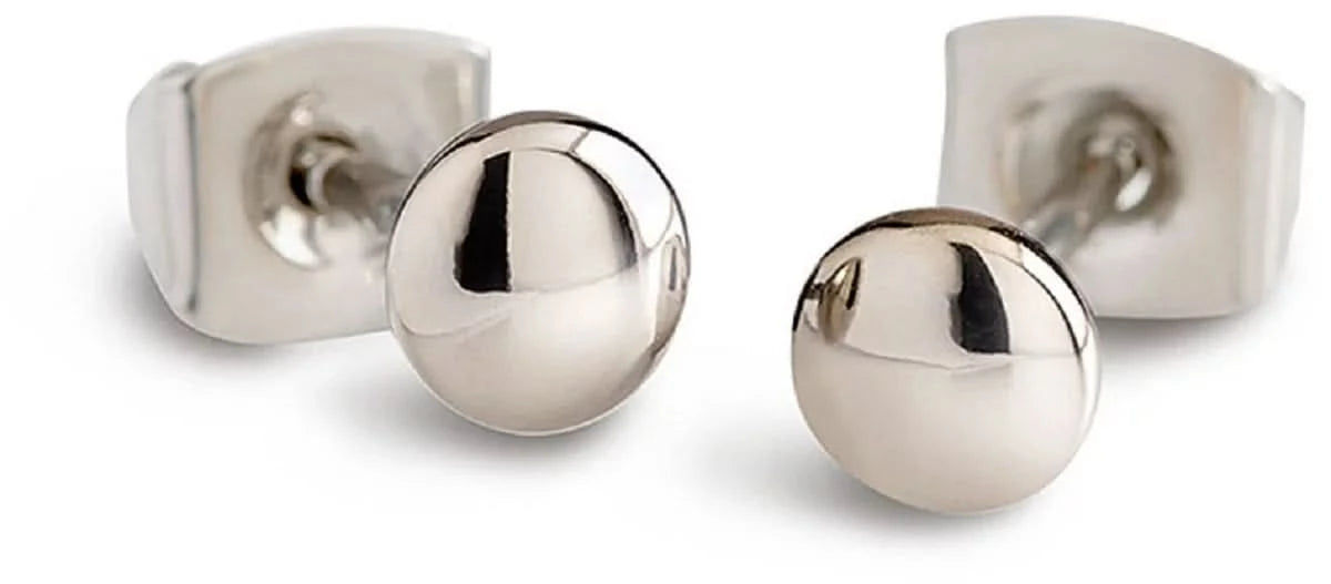Högblankpolerade klotörhängen, Boccia Jewelry 05013-01, silverfärgade, med stiftförslutning