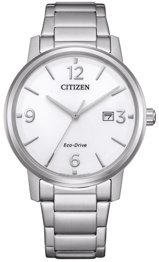Herrklocka med silverfärgat armband i rostfritt stål och urtavla, Citizen Eco-Drive