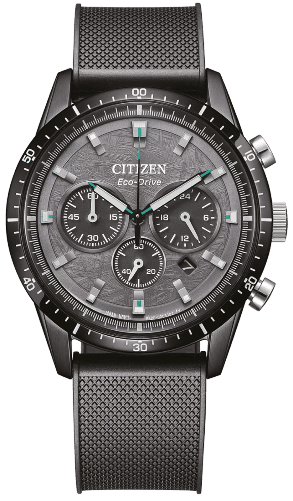 Citizen Eco-Drive Chronograph herrklocka med svart boett och mesh-armband