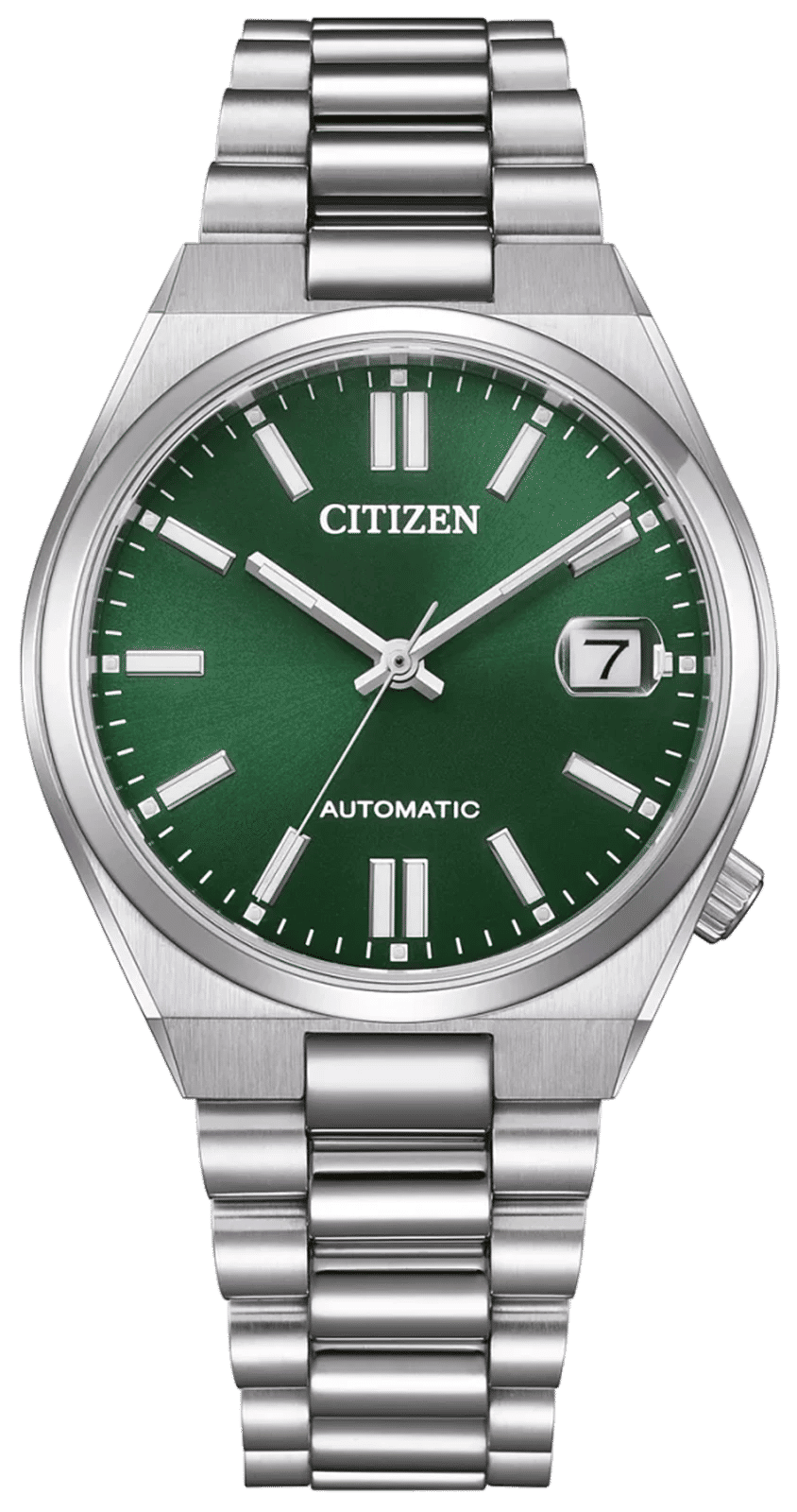Citizen automatklocka med grön urtavla och stålarmband
