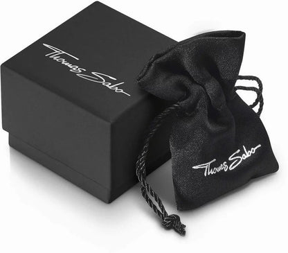 Smyckeskrin och svart påse med Thomas Sabo-logotyp för länklänkarmband